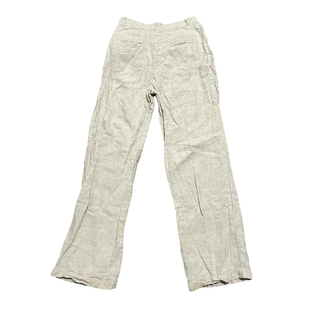 Reformation Mason Linen Wide Leg Pants 6 Oatmeal High Rise Pleated 100% Linen